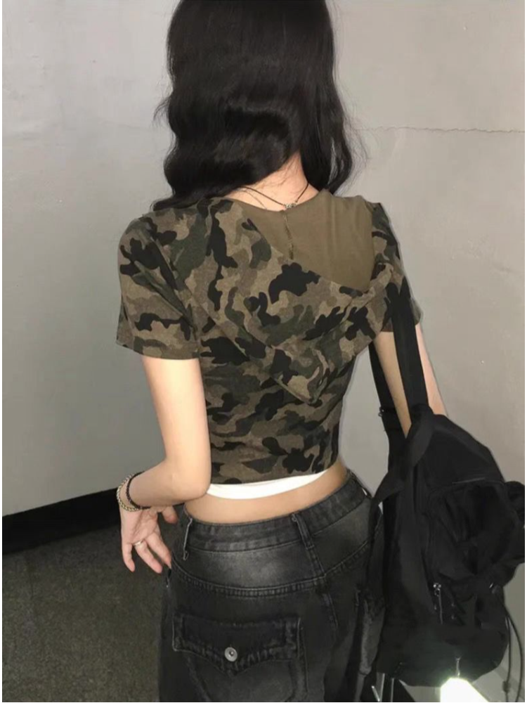 Vintage Zip Hoodie - Camouflage American Vintage Zip Top Female