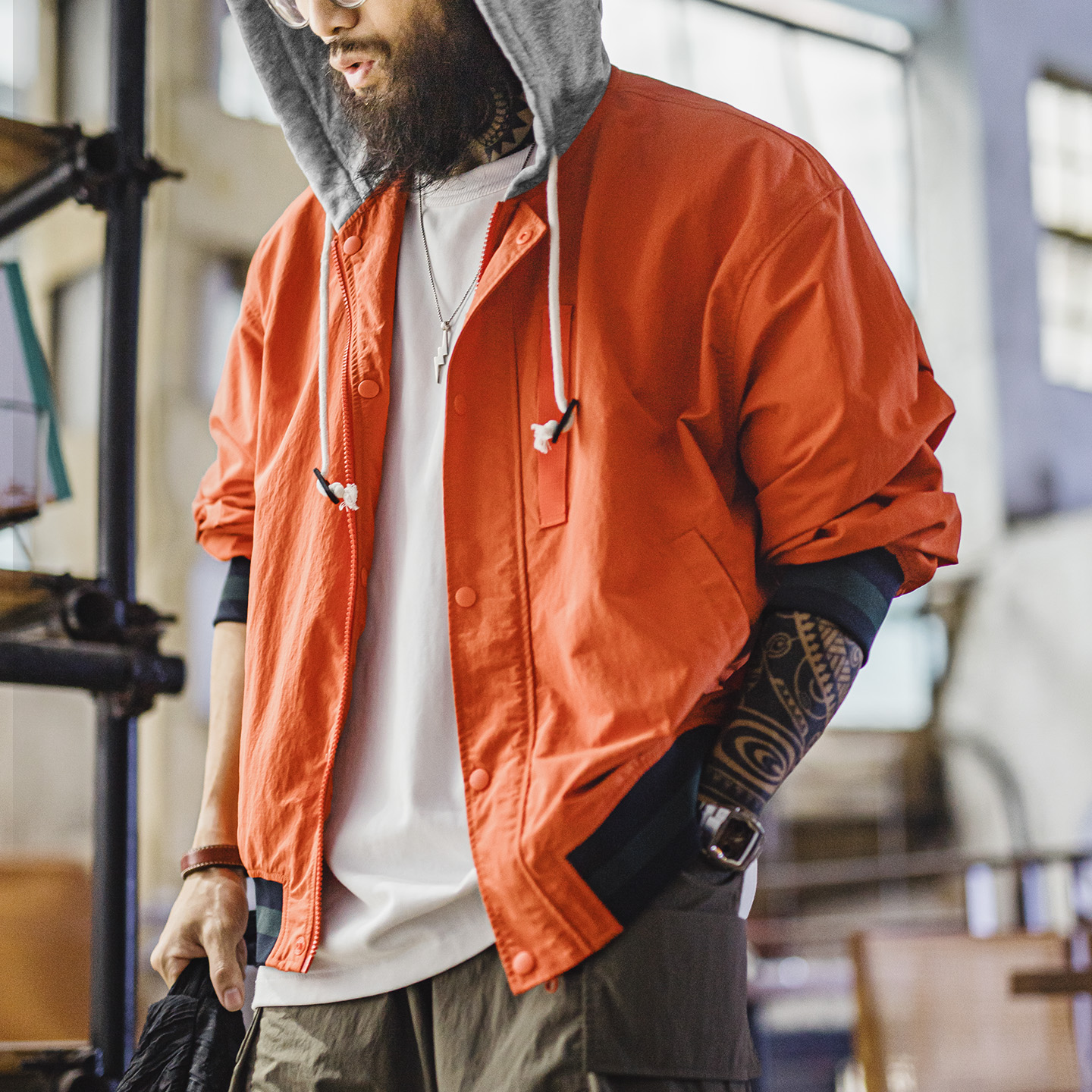 Maden Men's Vintage Colorblock - Vintage Zip Hoodie reseña y precio