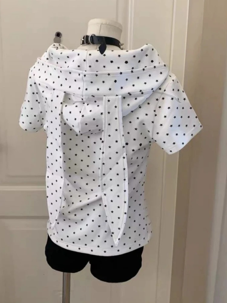 Japanese Star Print Rabbit's E - Vintage Zip Hoodie reseña y precio