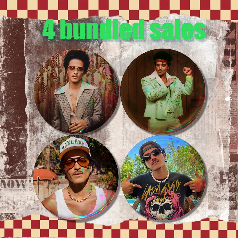 B-Bruno Mars 24K Magic Vintage - Vintage Collectible Buttons reseña y precio