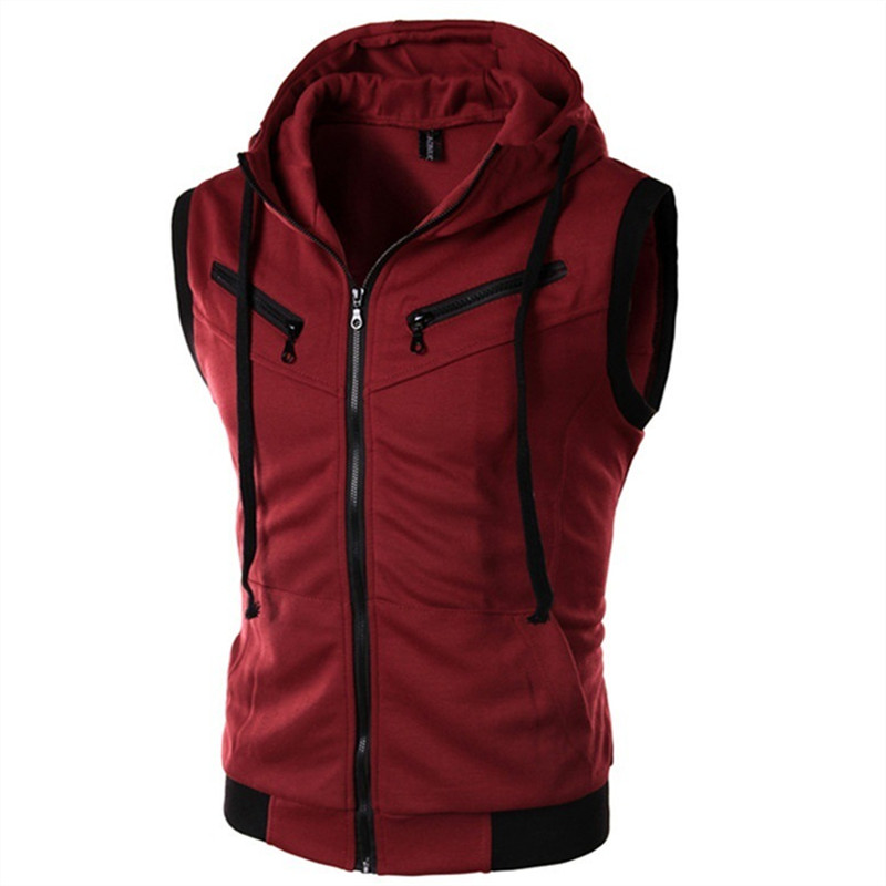 New Men's Hooded Sleeveless Ve - Vintage Zip Hoodie reseña y precio