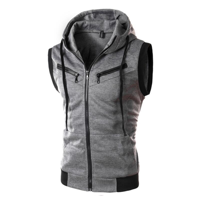 New Men's Hooded Sleeveless Ve - Vintage Zip Hoodie reseña y precio