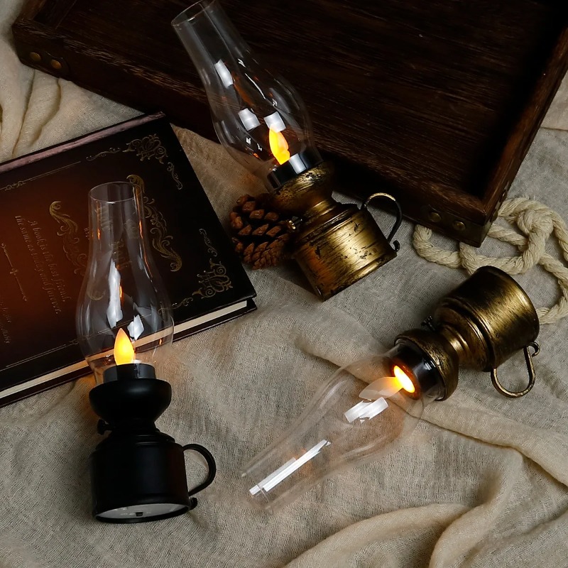 Vintage Retro LED Oil Lamp Lan - Vintage Collectible Buttons reseña y precio