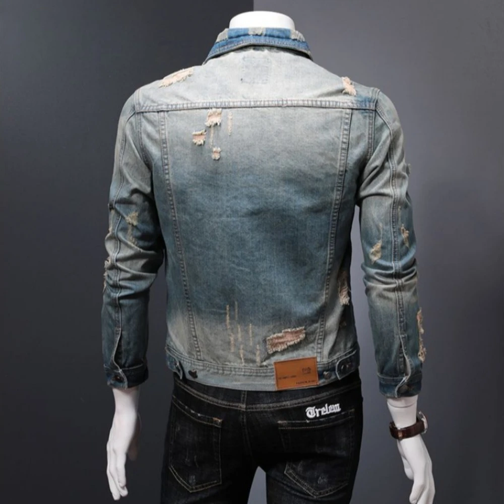 Padded Denim Jackets Man Warm  - Vintage Collectible Buttons reseña y precio
