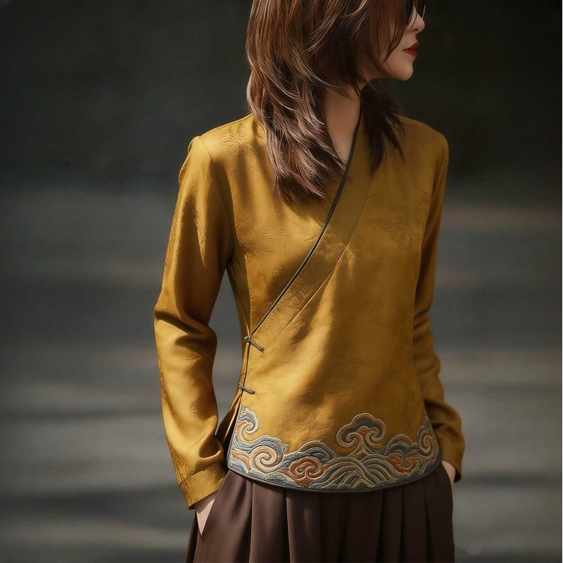 Chinese Style Women's Blouses  - Vintage Collectible Buttons reseña y precio