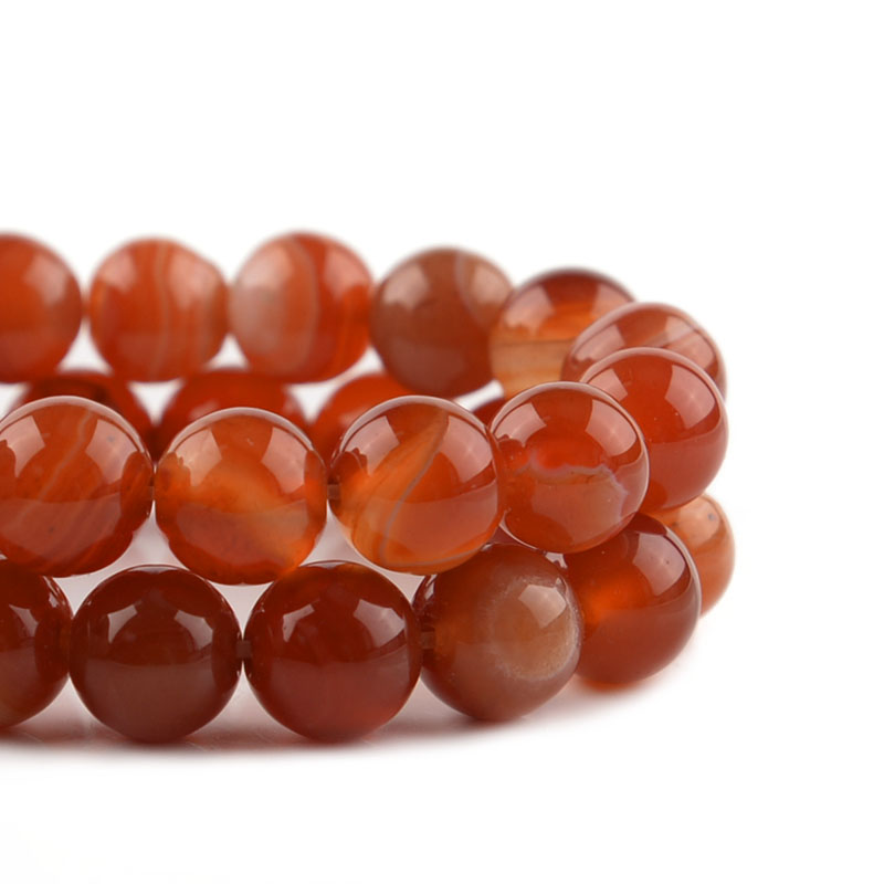 1 Strand Red Striped Agate Nat - Vintage Collectibles For Sale reseña y precio
