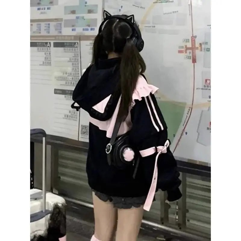 Autumn Winter Japanese Sweet Y - Vintage Zip Hoodie reseña y precio