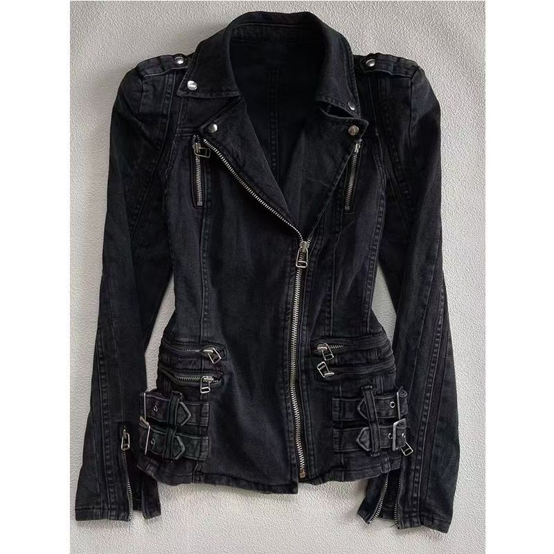 Gothic Black Slim Double Zippe - Vintage Zip Hoodie reseña y precio