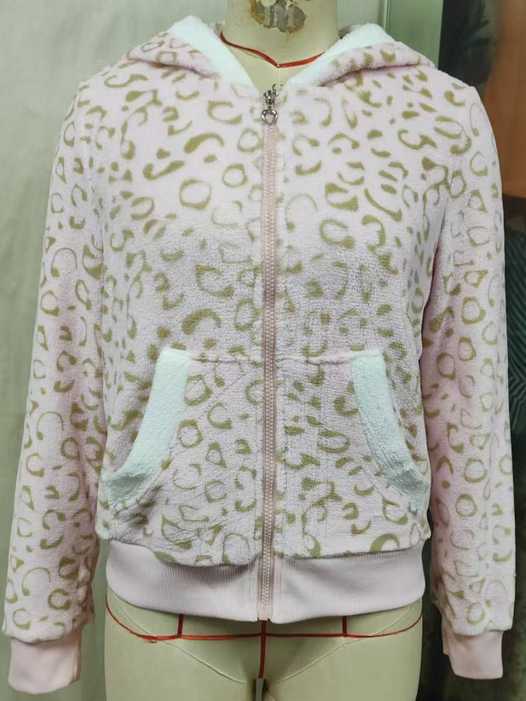 Cute pink Leopard Pint Hooded  - Vintage Zip Hoodie reseña y precio