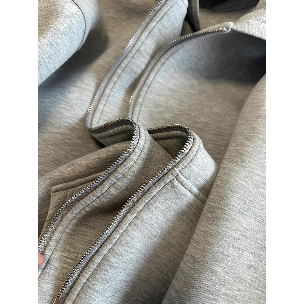Women's Grey Hooded Coat Solid - Vintage Zip Hoodie reseña y precio