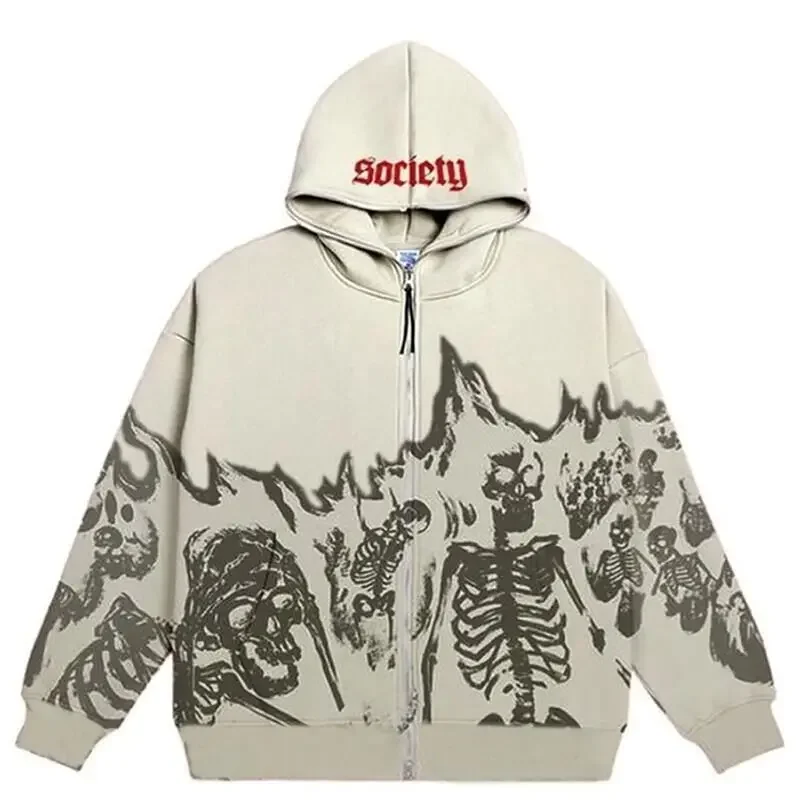 Men Anime Skull Hoodies Women  - Vintage Zip Hoodie reseña y precio